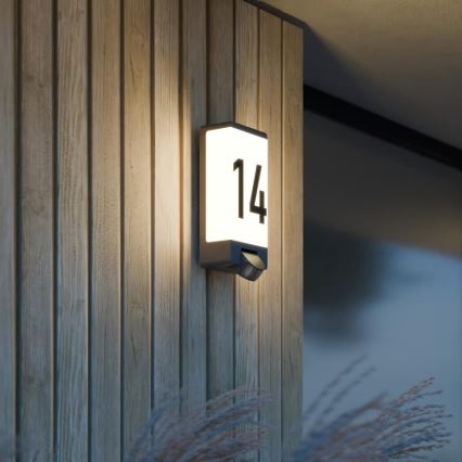 Steinel 094263 - Huisnummerlamp met sensor 1xE27/15W/230V L 14 S IP44