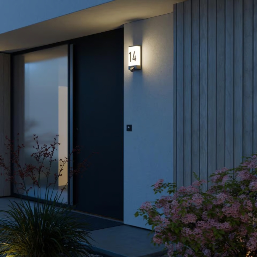 Steinel 094263 - Numéro de maison avec détecteur 1xE27/15W/230V L 14 S IP44