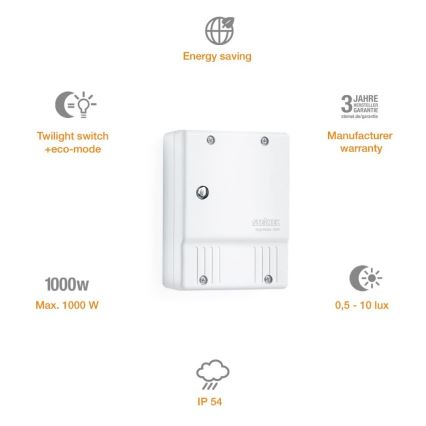 STEINEL 550615 - Schemerschakelaar NightMatic 3000 Vario wit IP54