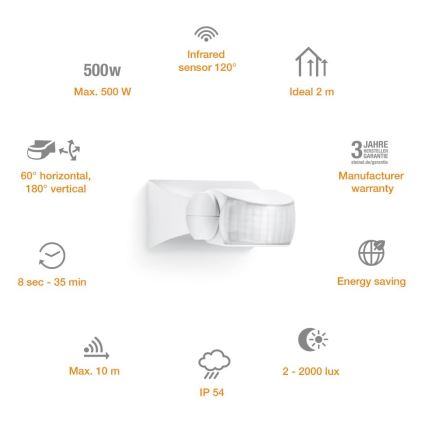 STEINEL 600310 - Capteur infrarouge  IS-1 blanc