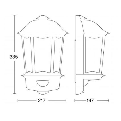 Steinel 644512 - Applique murale extérieur avec détecteur L 190 S 1xE27/100W/230V