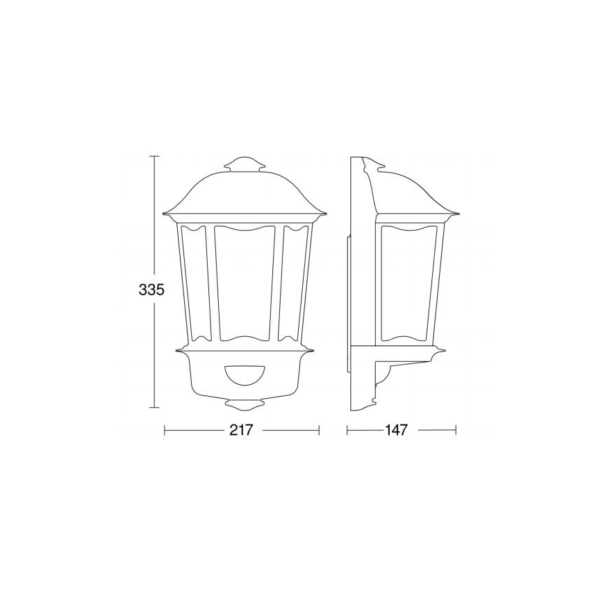 Steinel 644512 - Applique murale extérieur avec détecteur L 190 S 1xE27/100W/230V