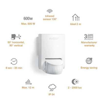 STEINEL 660314 - Outdoor bewegingsmelder IS 130-2 wit IP54