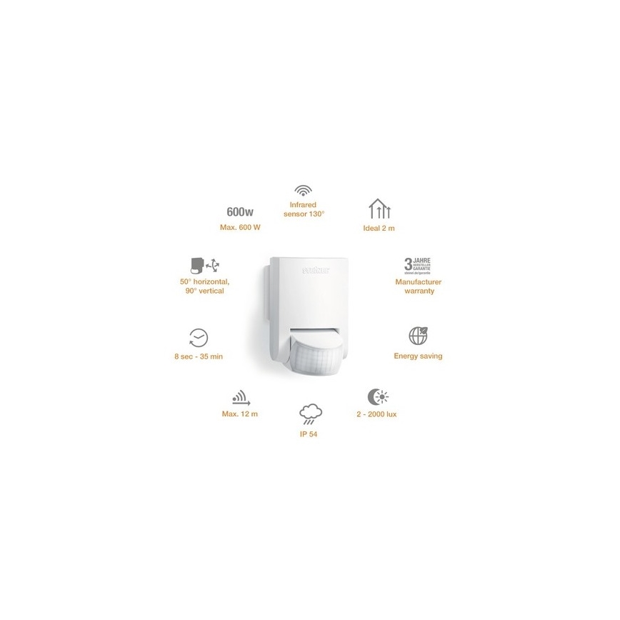 STEINEL 660314 - Outdoor bewegingsmelder IS 130-2 wit IP54