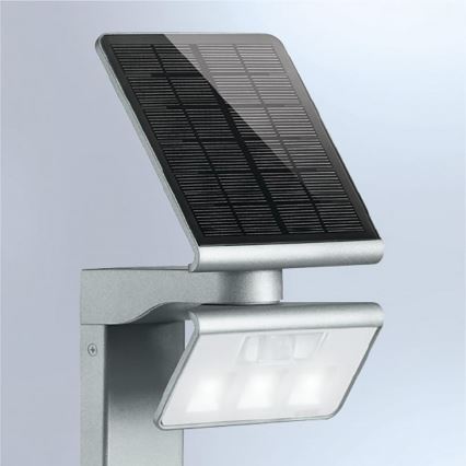 STEINEL 671211 - Solar sensor LED Schijnwerper XSolar GL-S 0,5W/LED zilver IP44 2500 mAh