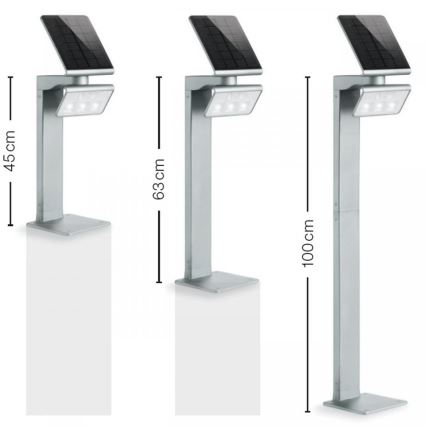 STEINEL 671211 - Solar sensor LED Schijnwerper XSolar GL-S 0,5W/LED zilver IP44 2500 mAh