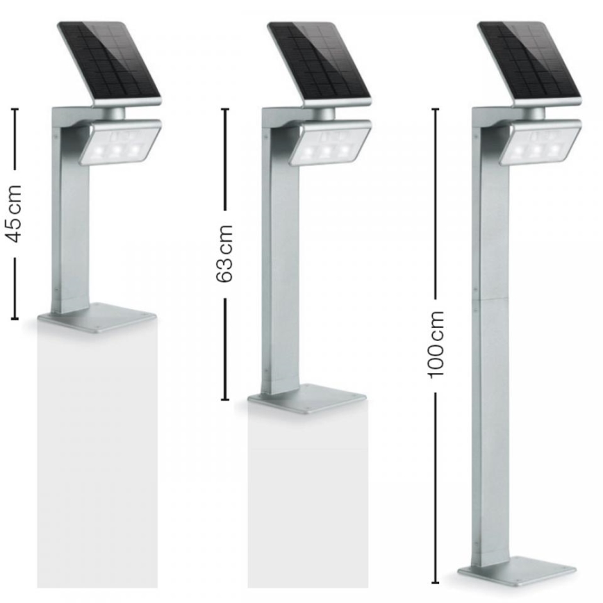 STEINEL 671211 - Solar sensor LED Schijnwerper XSolar GL-S 0,5W/LED zilver IP44 2500 mAh