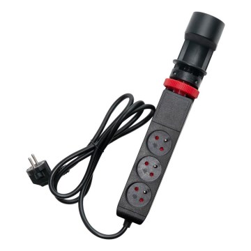 Stekkerdoos met bureauklem 3-voudig Type E + 2xUSB-A + 1xUSB-C 1,5m zwart