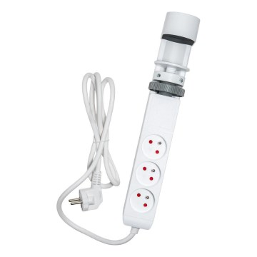 Stekkerdoos met bureauklem 3x stopcontact Type E + 2xUSB-A + 1xUSB-C 1,5m wit