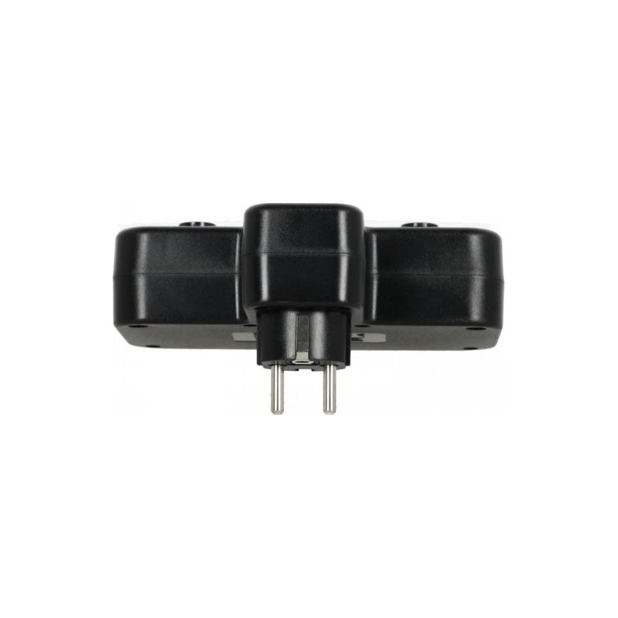 Stekkerdoos met schakelaar en LED-verlichting LINEA PRO 2Z + 3xUSB A/C SCHUKO 4000K zwart