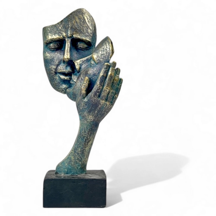 Stijlvolle tafeldecoratie 35x22x13 cm in hars met patina