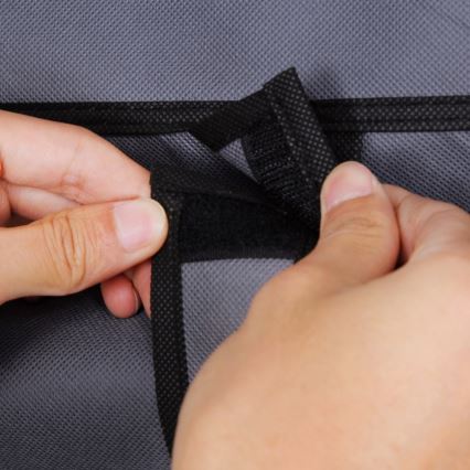 Stoffen kledingkast met planken en kledingstang MATIS 110x175 cm grijs