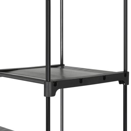 Stoffen kledingkast met planken en kledingstang MATIS 140x174 cm, zwart