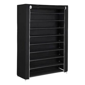 Stoffen opbergkast met planken MATIS 100x162 cm zwart