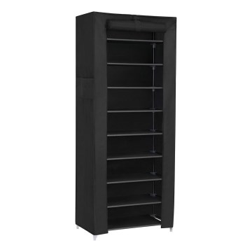 Stoffen opbergkast met planken MATIS 58x160 cm zwart