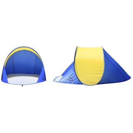 Strand tent blauw/geel 120x195 cm