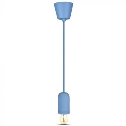 Stroomkabel 1xE27/60W/230V beton/blauw
