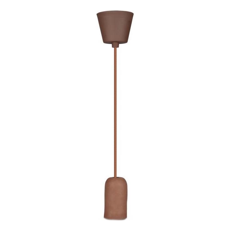 Stroomkabel 1xE27/60W/230V beton/bruin