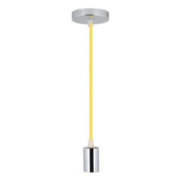 Stroomkabel 1xE27/60W/230V geel/glanzend chroom