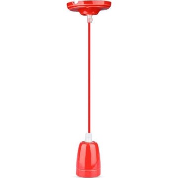 Stroomkabel 1xE27/60W/230V rood/porselein