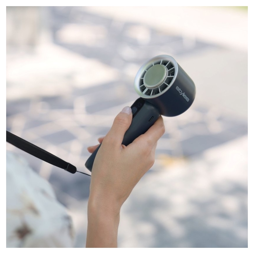 Stylies - Oplaadbare handventilator LACERTI 8W/5V 3000 mAh blauw