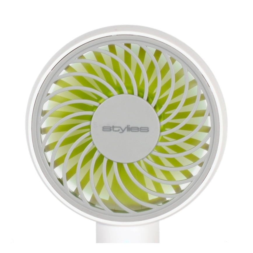 Stylies - Ventilateur à main rechargeable LACERTA 4W/5V 2500 mAh blanc