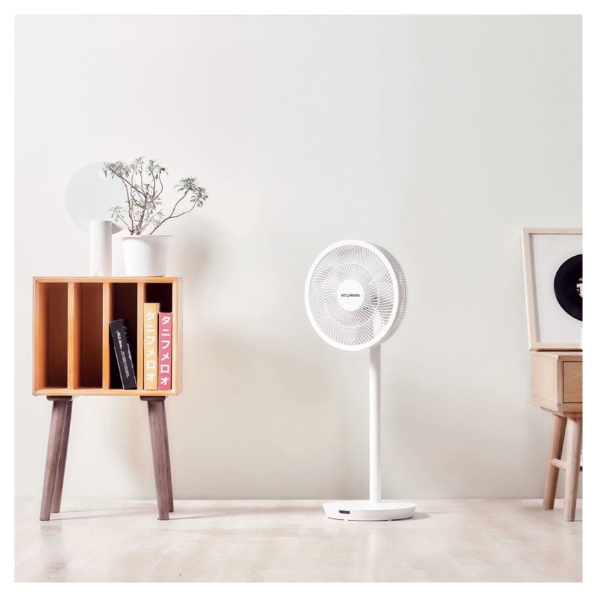 Stylies - Ventilateur sur pied ANTILA 25W/230V Ø 40 cm blanc + télécommande
