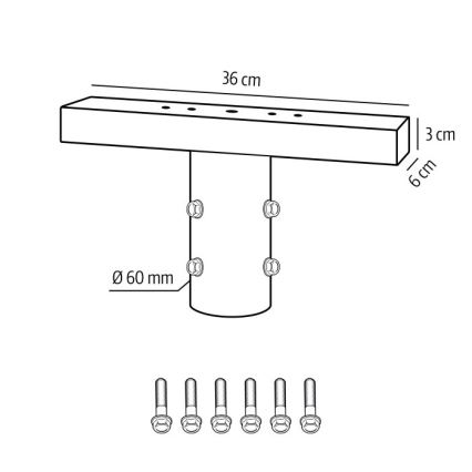 Support de montage pour éclairage extérieur BASE, Ø 60 mm, noir