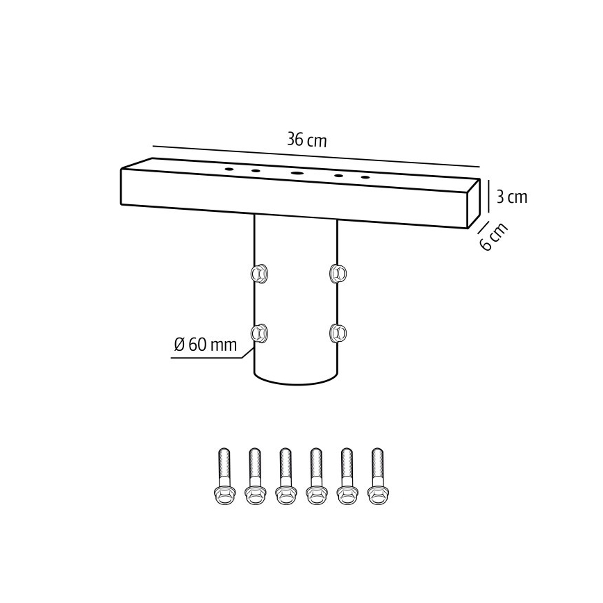 Support de montage pour éclairage extérieur BASE, Ø 60 mm, noir