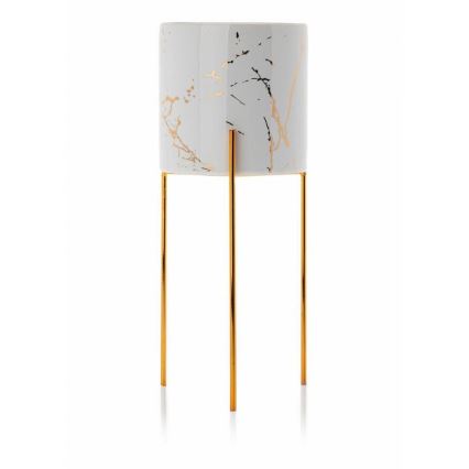 Support de pot NILA 28x11 cm blanche/dorée