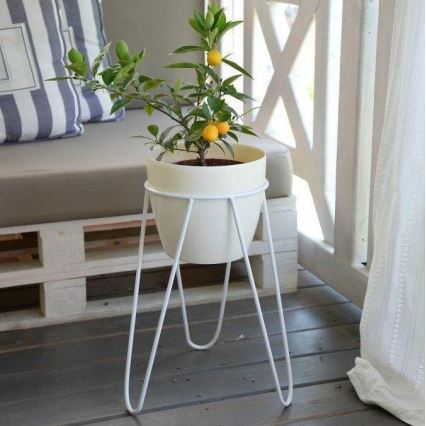 Support pot de fleur LOFT 50x30 cm blanc