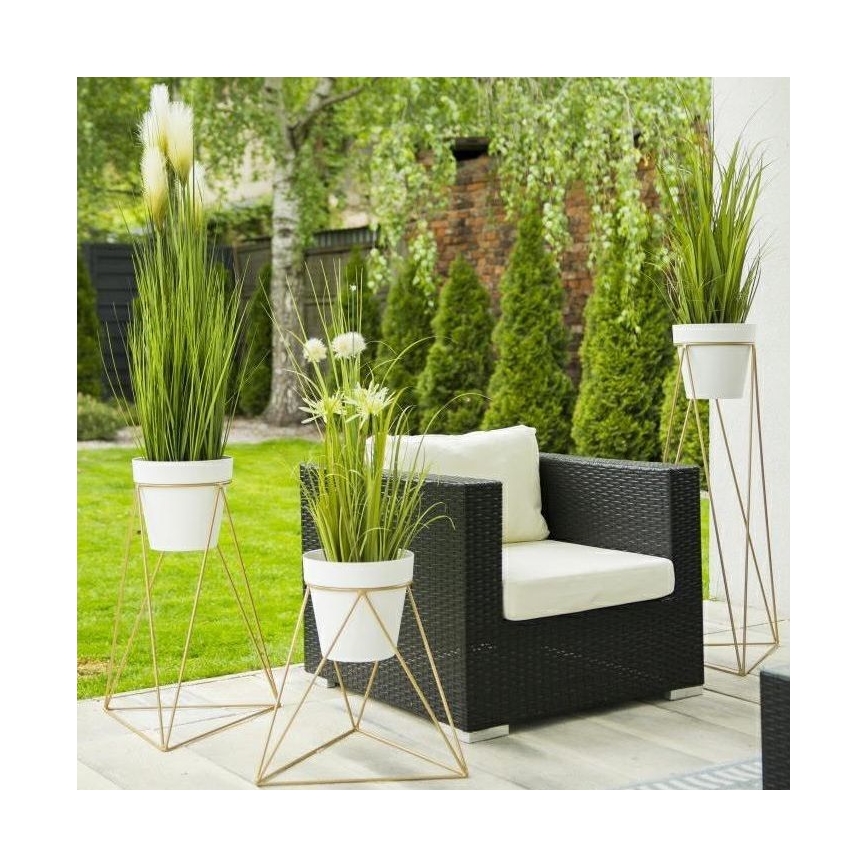 Support pot de fleur TRIANGL 40x45 cm doré