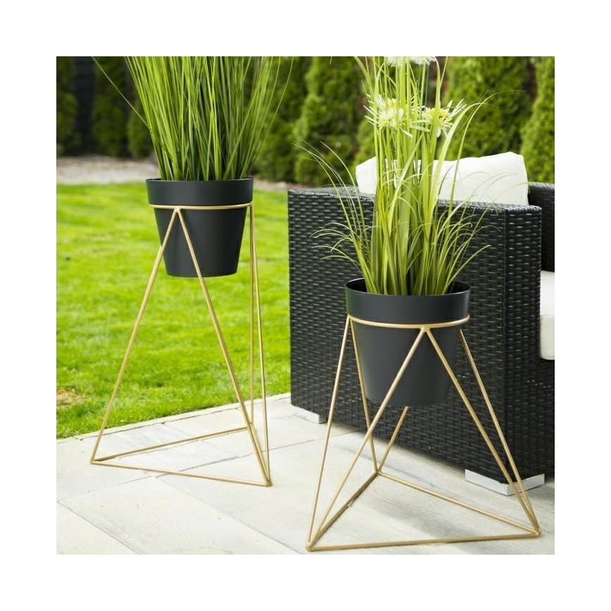 Support pot de fleur TRIANGL 40x45 cm doré