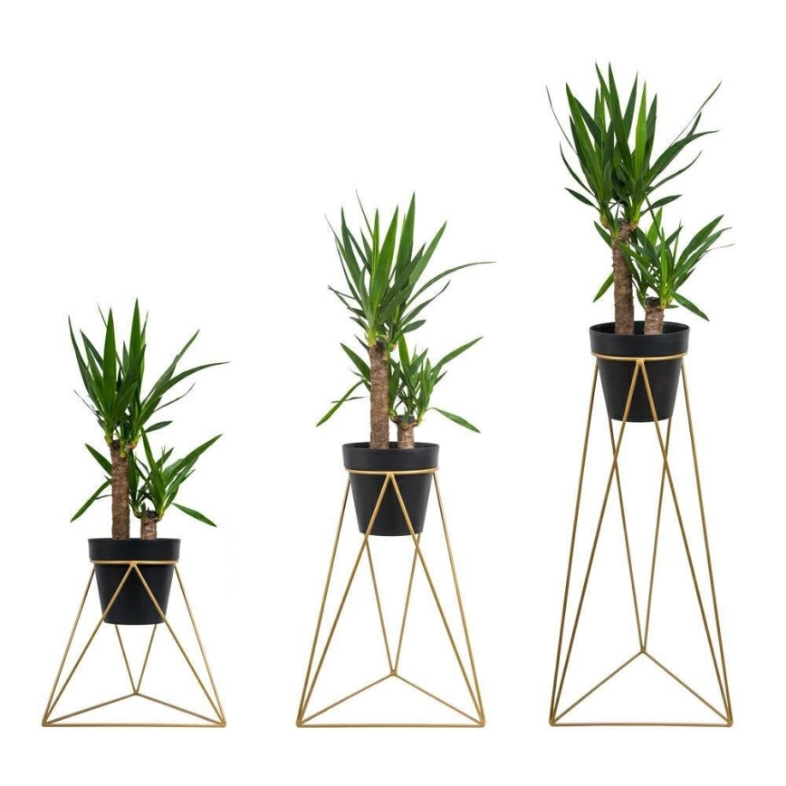 Support pot de fleur TRIANGL 40x45 cm doré