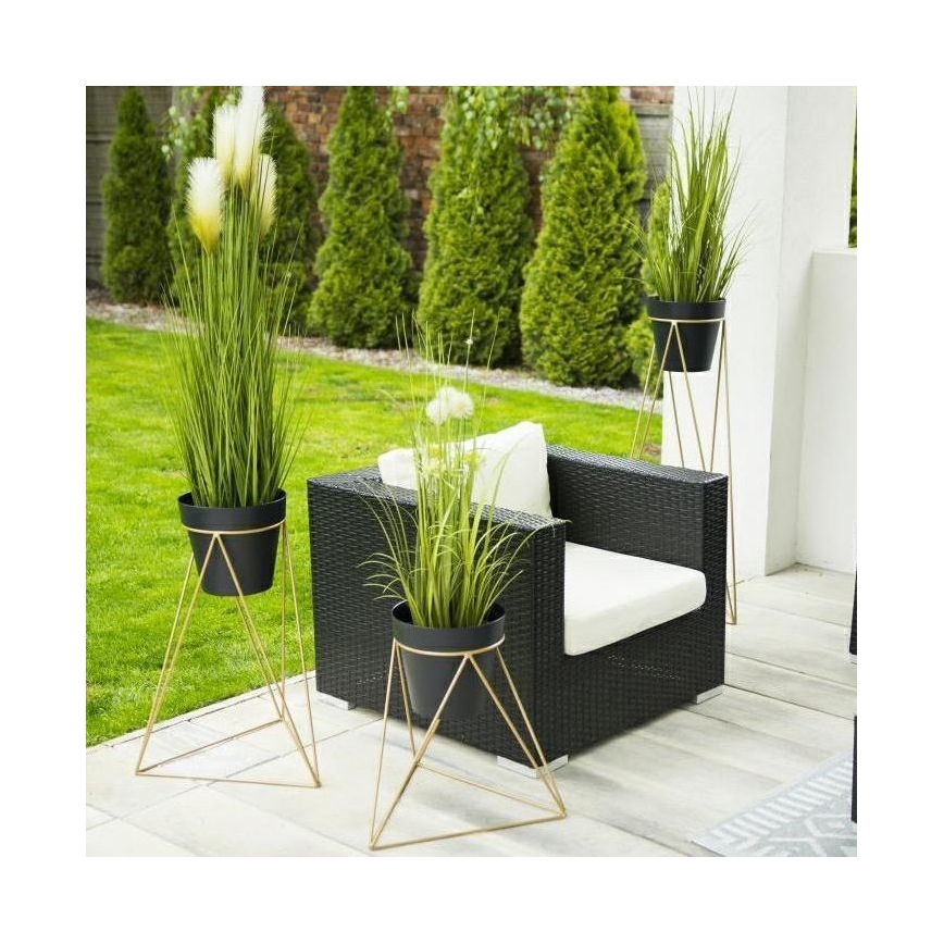 Support pot de fleur TRIANGL 90x50 cm doré