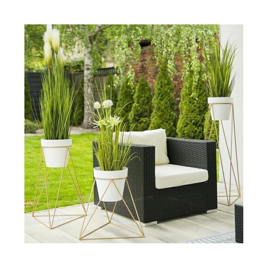 Support pot de fleur TRIANGL 90x50 cm doré