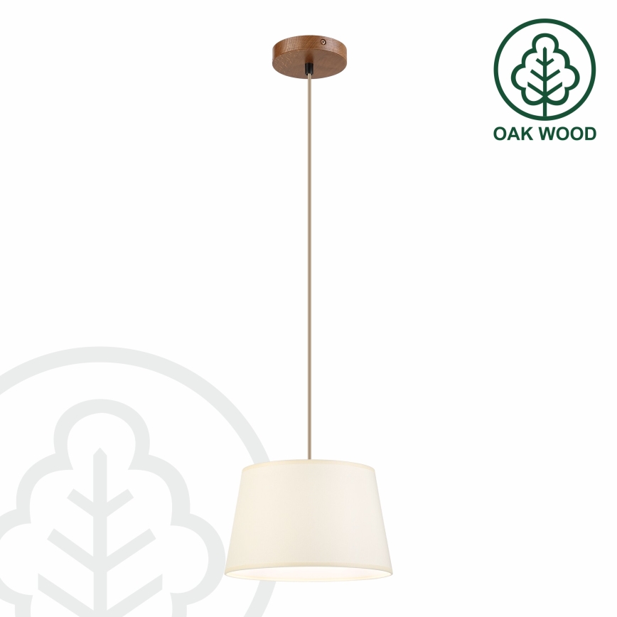 Suspension à câble AIDA 1xE27/15W/230V Ø 25 cm chêne/crème