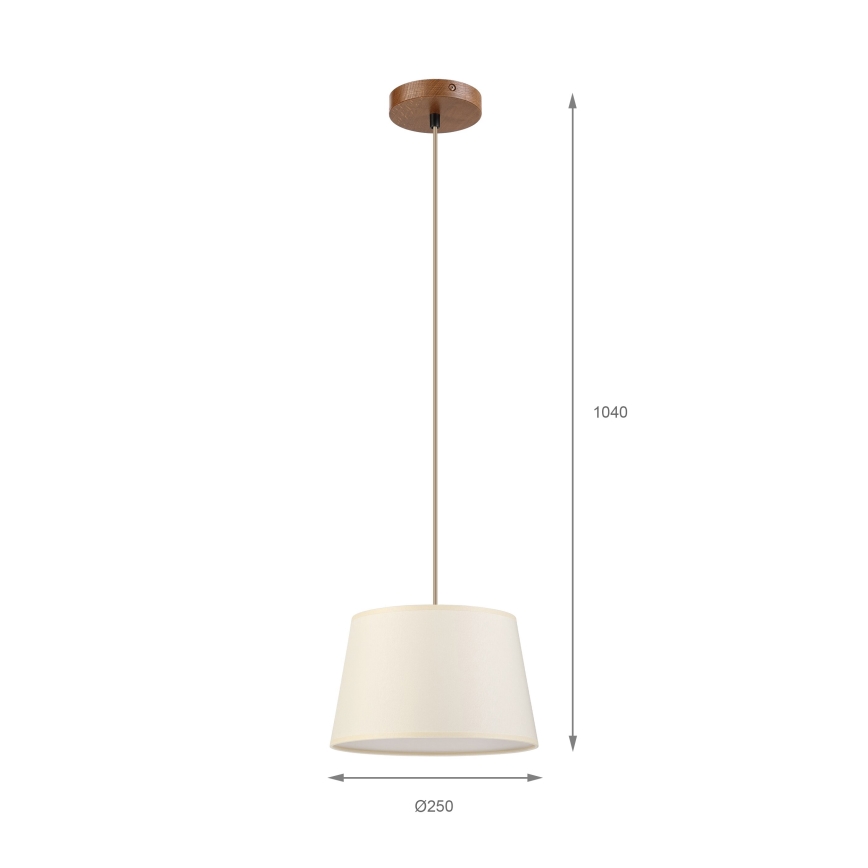 Suspension à câble AIDA 1xE27/15W/230V Ø 25 cm chêne/crème