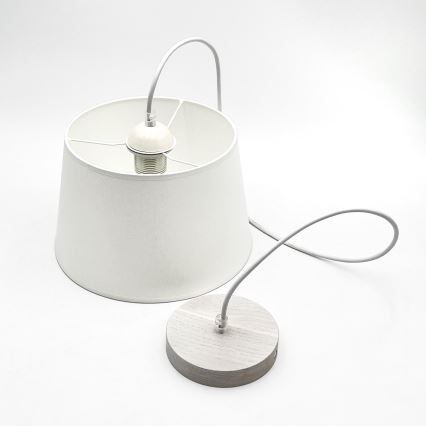 Suspension à câble AIDA 1xE27/60W/230V Ø 25 cm chêne/blanc