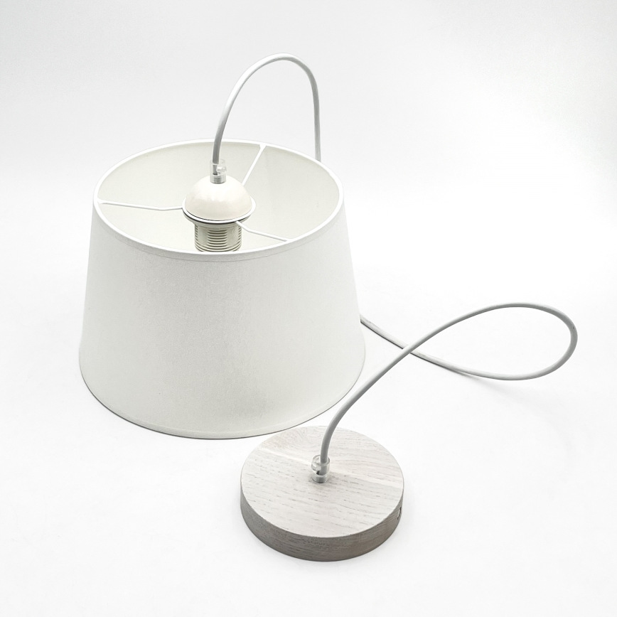 Suspension à câble AIDA 1xE27/60W/230V Ø 25 cm chêne/blanc