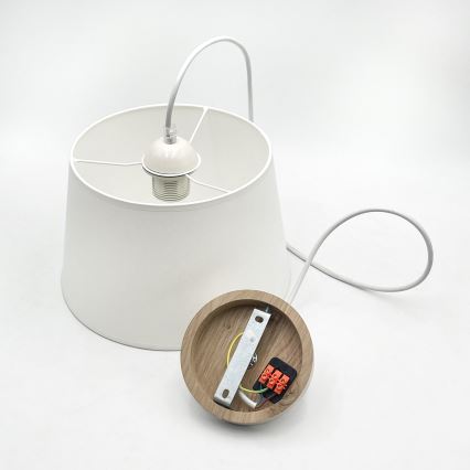 Suspension à câble AIDA 1xE27/60W/230V Ø 25 cm chêne/blanc