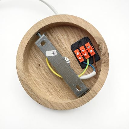 Suspension à câble AIDA 1xE27/60W/230V Ø 25 cm chêne/blanc