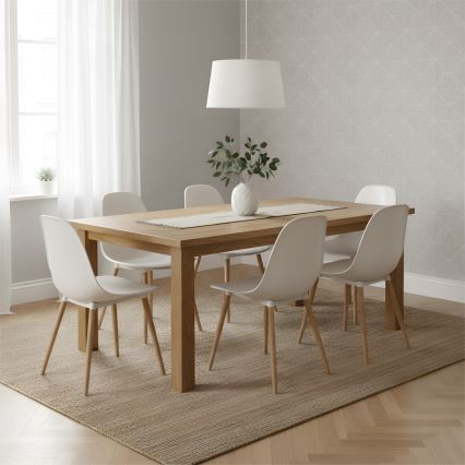 Suspension à câble AIDA 1xE27/60W/230V Ø 35 cm chêne/blanc