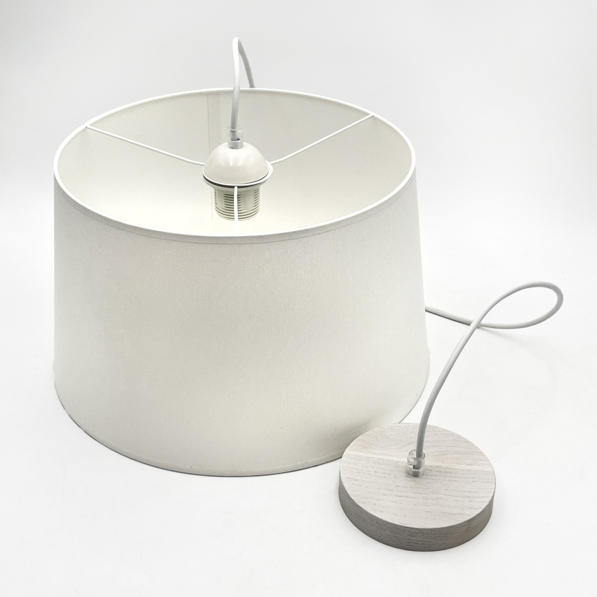 Suspension à câble AIDA 1xE27/60W/230V Ø 35 cm chêne/blanc