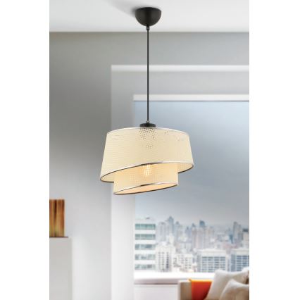 Suspension à câble BARETTE 1xE27/60W/230V crème/chrome brillant