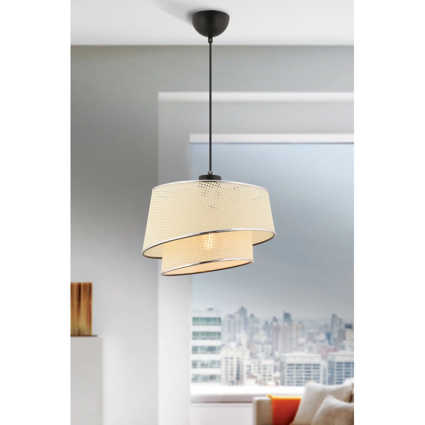 Suspension à câble BARETTE 1xE27/60W/230V crème/chrome brillant