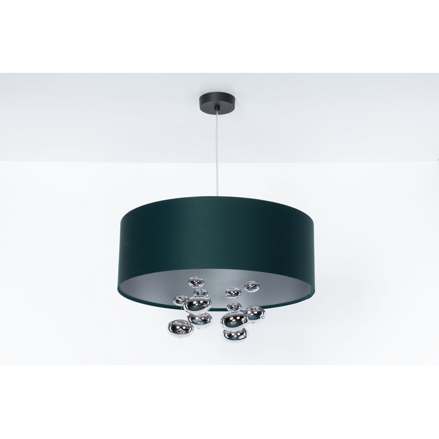 Suspension à câble BUBBLE 1xE27/60W/230V, diam. 40 cm, vert