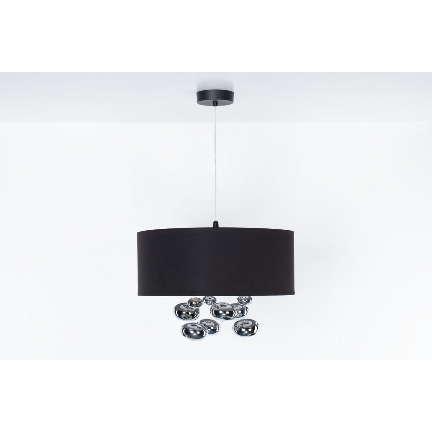 Suspension à câble BUBBLE 1xE27/60W/230V, Ø 50 cm, noir