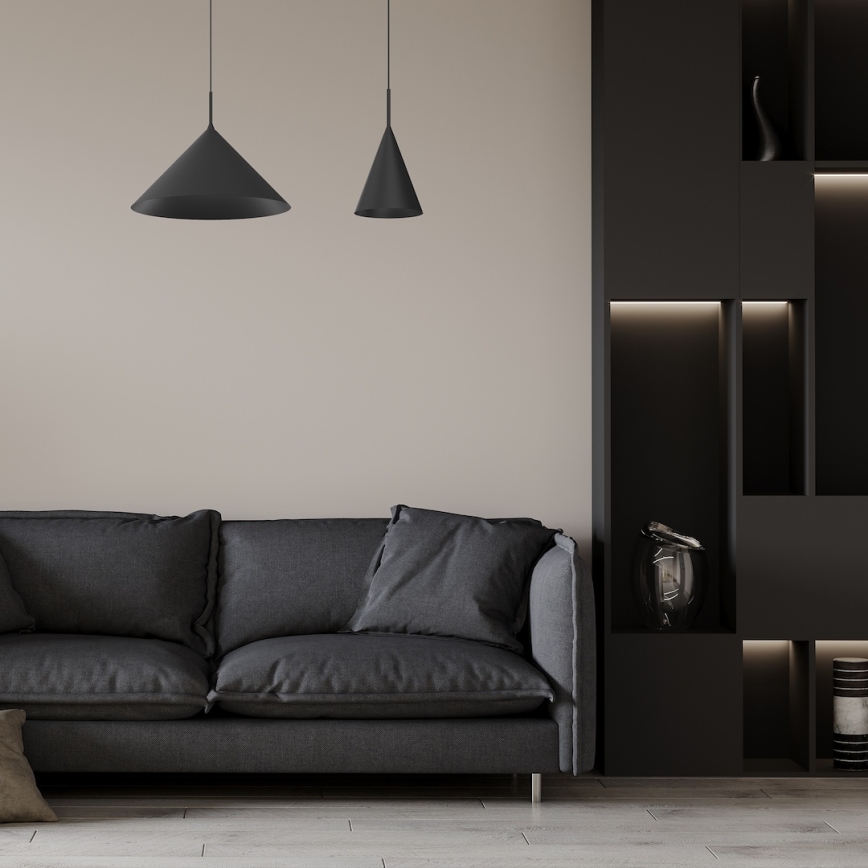 Suspension à câble CAPITAL 1xGX53/15W/230V Ø 17 cm noir