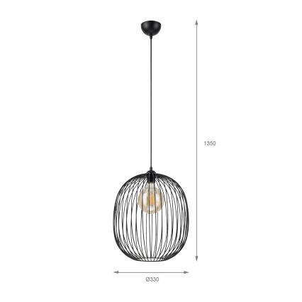 Suspension à câble DESTELLO 1xE27/15W/230V Ø 32 cm noir